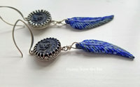 Lapis Lazuli feather earrings