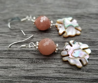 Peach moonstone earrings