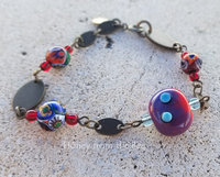 Red and blue bracelet