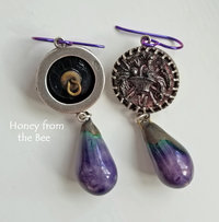 Victorian era black glass earrings