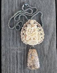 Cream and grey necklace