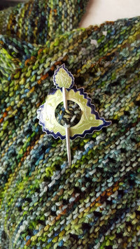 Green Shawl and pin
