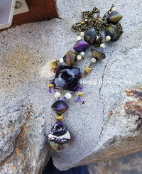 Purple and black artisan necklace