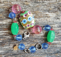 Pink, blue and green bracelet