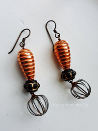 Art earrings with an industrial feel