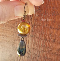 Amber rustic earrings