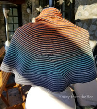 Teal and orange shawl