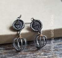 Antique button earrings