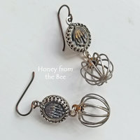Antique steel button earrings