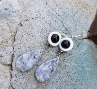 Black and white artisan earrings