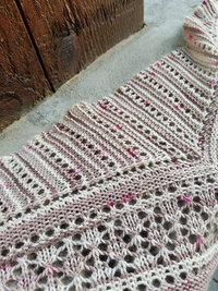 Mauve and cream shawl