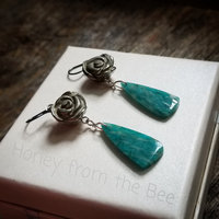 Green and Silver earrings