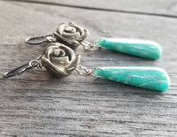 Green gemstone earrings