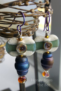 colorful lampwork earrings