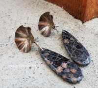 Snowflake Obsidian earrings