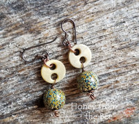 Antique button Earrings
