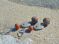 Grey and Terra Cotta Earrings