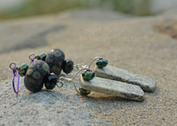 Black and Peacock Earrings