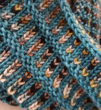 Teal handknit cowl