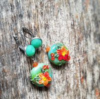 Poppy Lampwork earrings