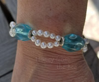blue and white bracelet