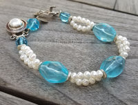 Seaglass and pearl bracelet