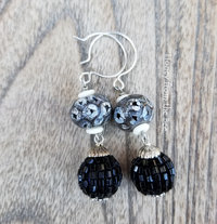 Lampwork and beaded bead earrings