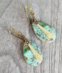 African turquoise earrings