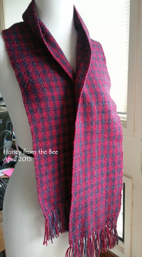 Woven Berry Scarf in superwash merino