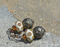 Mixed Metal look lampwork earrings