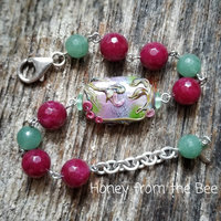 Ruby and green bracelet