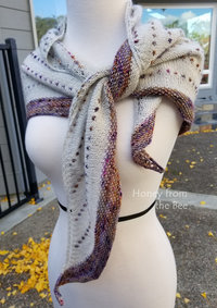 cream and purple shawl