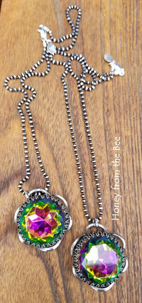 Vintage watermelon crystal pendant
