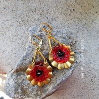 Red Poppy Artisan Earrings