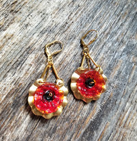 Red Poppy earrings