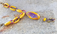 Purple and Yellow Lampwork necklace