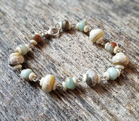 Blue and brown gemstone bracelet