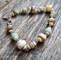 Ocean blue and tan bracelet