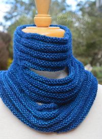 Blue Cashmere hand-knit cowl