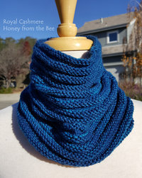 Royal Blue knitted cowl