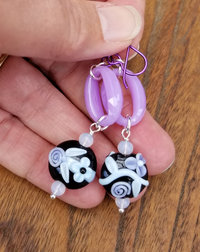 Lavender Lampwork earrings