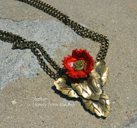 Red Poppy Necklace