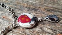 Black red and silver necklace