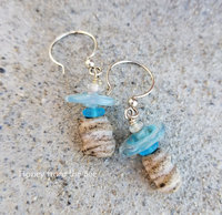 White and Sky blue earrings