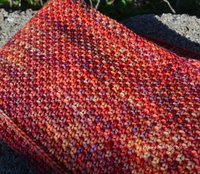 Orange crocheted cowl