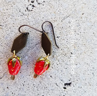 Red berry earrings