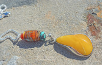 Boho style Vintage amber pendant