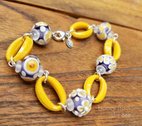 Yellow and lavender bracelet