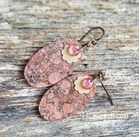 Pink Orbicular gemstone earrings