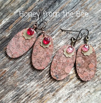 Red and pink Orbicular Rhyolite earrings